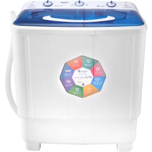 Passap WMH07-A-W Half Automatic Washing Machine, 7 kg, 2 Tub - White Blue