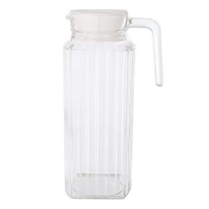 Luminarc Square Glass Flask With Acrylic Lid, 1.3 Liters - Clear