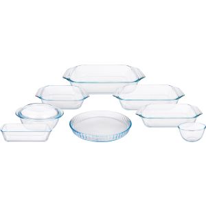 Pyrex Thermal Glass Oven Dish Set 9 Pieces - Clear
