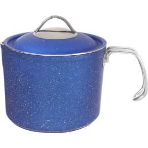 Vision Granite Milk Pot with Stainless Steel Handle, 16 cm - Blue