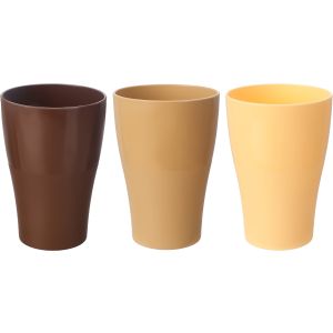 Lamsa Plast Plastic Water Cup Set, 3 Pieces, 340 ml - Multicolor