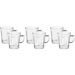 Blink Max Glass Mug Set, 6 Pieces, 260 ml - Clear