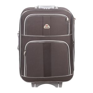 HD Dom Textile Trolley Travel Bag, 28 Inches, 5 Zippers, 3 Wheels, Digital Lock - Dark Brown