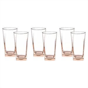 Pasabahce Glass Cups Set, 6 Pieces, 305 ml - Brown