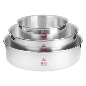 Al Ahram Aluminum Oven Trays Set, 3 Pieces - Silver