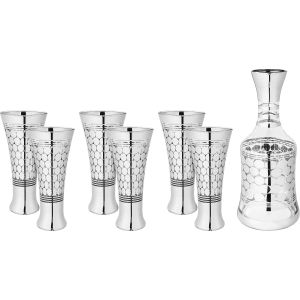 Glasses Set, 7 Pieces - Silver Clear