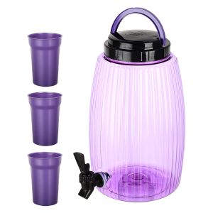 Plastic Dispenser with Spout, 4.7 Liter, 4 Pieces