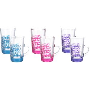 Dimlaj Glass Istikana Tea Set, 6 Pieces, 150 ml - Multicolor