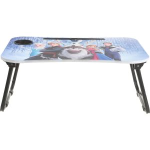 Al Alamiya 3D Wooden Laptop Table with Metal Legs, Easy to Fold, 60×40 cm - Blue