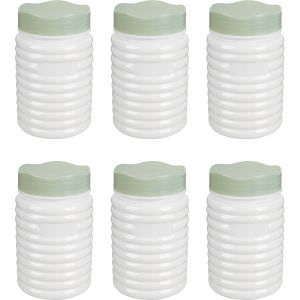 Winner Plast Plastic Spice and Jar Set, 6 Pieces, 330 ml - White Olive