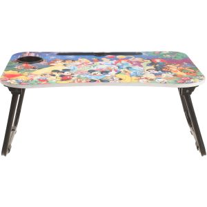 Al Alamiya 3D Wooden Laptop Table with Metal Legs, Easy to Fold, 60×40 cm - Multicolor