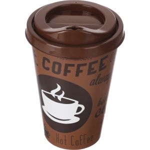 Lamsa Plast Plastic Water Cup with Squeeze Cap, 400 ml - Brown
