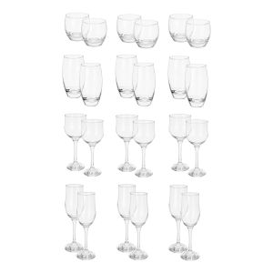 Pasabahce Glass Cups Set, 24 Pieces - Clear
