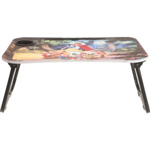 Al Alamiya 3D Wooden Laptop Table with Metal Legs, Easy to Fold, 60×40 cm - Multicolor