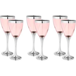 Bohemia Glass Tumbler Set, 6 Pieces - Rose Clear