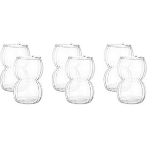El Dawlya Glass Juice Cup Set, 6 Pieces, 350 Ml - Clear