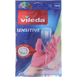 Vileda Silicone Gloves, 2 Pieces, Size M - Pink
