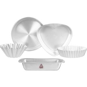Al Ahram Aluminum Sweets Mold Set, 5 Pieces - Silver