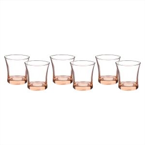 Pasabahce Glass Cups Set, 6 Pieces, 240 ml - Brown
