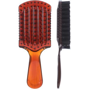 Plastic Rectangular Hair Brush for Hair Styling, 16.5 cm - Brown