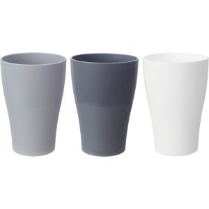 Lamsa Plast Plastic Water Cup Set, 3 Pieces, 340 ml - Multicolor