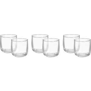 Ocean Glass Coffee Cup Set, 6 Pieces, 170 ml - Clear