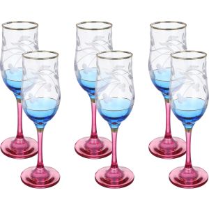 Bohemian Tulip Glass Set, 6 Pieces - Multicolor