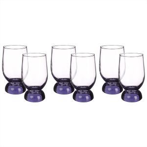 Pasabahce Glass Cups Set, 6 Pieces, 220 ml - Purple