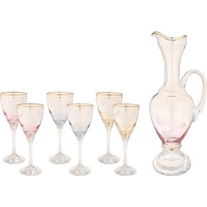 Bohemia Glasses Set, 7 Pieces - Multicolor