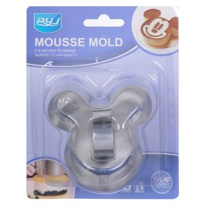 Metal Cake Cutting Mold Mickey Mouse Shape, 8 cm - Silver