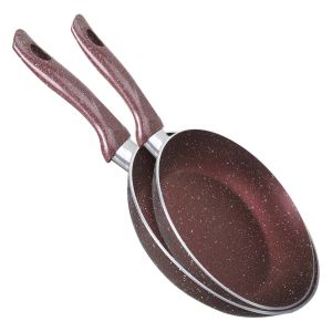 Nouval Plus Granite Frying Pan Set, 2 Pieces - Brown
