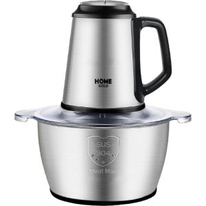 Home Gold 2023-7 Meat And Vegetable Choppers, 1000 Watt, 5 Liter, 2 Speeds - Silver