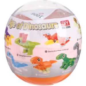 Plastic Egg Shape Blocks Dinosaur Making Toy - Orange