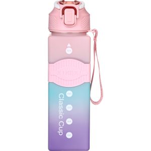 Falmer Plastic Sports Water Bottle, with Snap Cap and Straw, 800 ml - Multicolor