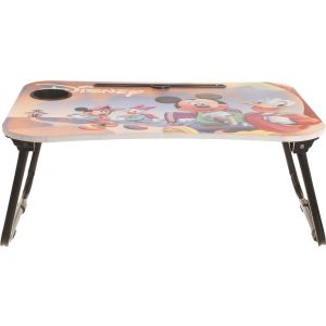 Al Alamiya 3D Wooden Laptop Table with Metal Legs, Easy to Fold, 60×40 cm - Multicolor
