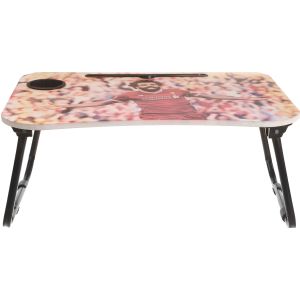 Al Alamiya 3D Wooden Laptop Table with Metal Legs, Easy to Fold, 60×40 cm - Multicolor