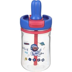 Falmer plastic water bottle, with squeeze cap, Shalimo, 600 ml - blue red