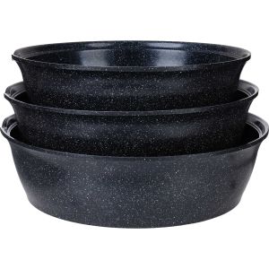Master Granite Oven Tray Set, 3 Pieces - Black