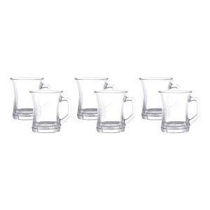 Lav Glass Mug Set, 6 Pieces - Clear