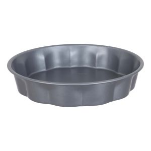 Rocky Round Teflon Cake Tray, 28 cm - Dark Grey