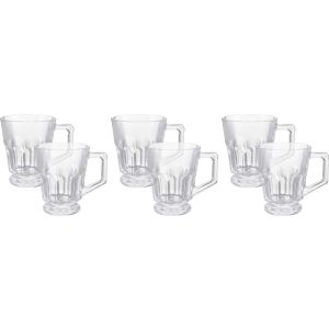 BlinkMax Glass Mug Set, 6 Pieces, 137 ml - Clear