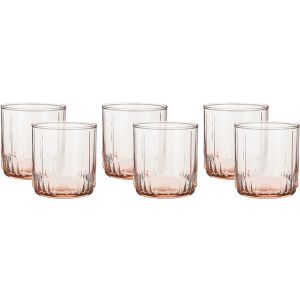 Pasabahce Leia Glass Shop Set, 6 Pieces, 270 ml - Pink