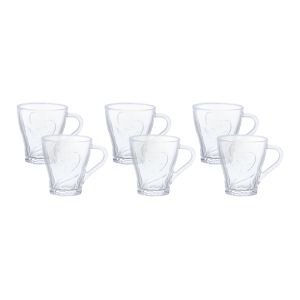 Blinkmax Glass Mug Set, 6 Pieces 260 ml - Clear