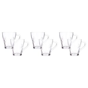 Blink max Conical Mug Set, 6 Pieces, 220 ml - Clear