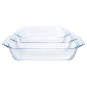 Pyrex Glass Oven Dish Set, 3 Pieces - Clear