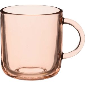 Pasabahce Glass Mug, 245 ml - Pink Clear