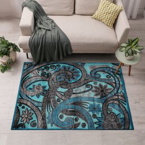 Jaguar Polypropylene Carpet, 160×220 cm, 6.1 kg - Turquoise Grey
