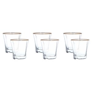 Love Tea Cup Set, 6 Pieces, 950 ml - Clear Gold