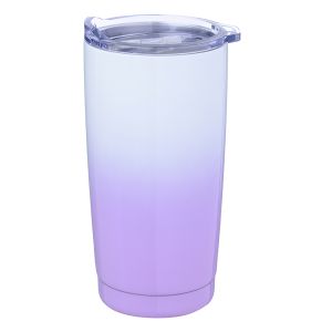 Home Stainless Steel Thermal Water Bottle, 600 ml - Purple White
