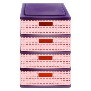 Max Plast Rattan Storage Drawer Units, 4 Shelves
